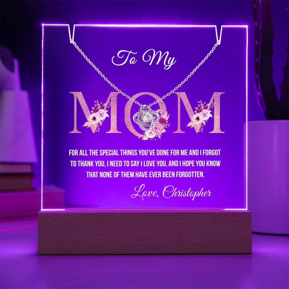 To My Mom, Keepsake Acrylic Bundle (Love Knot), Mother's Day Gift