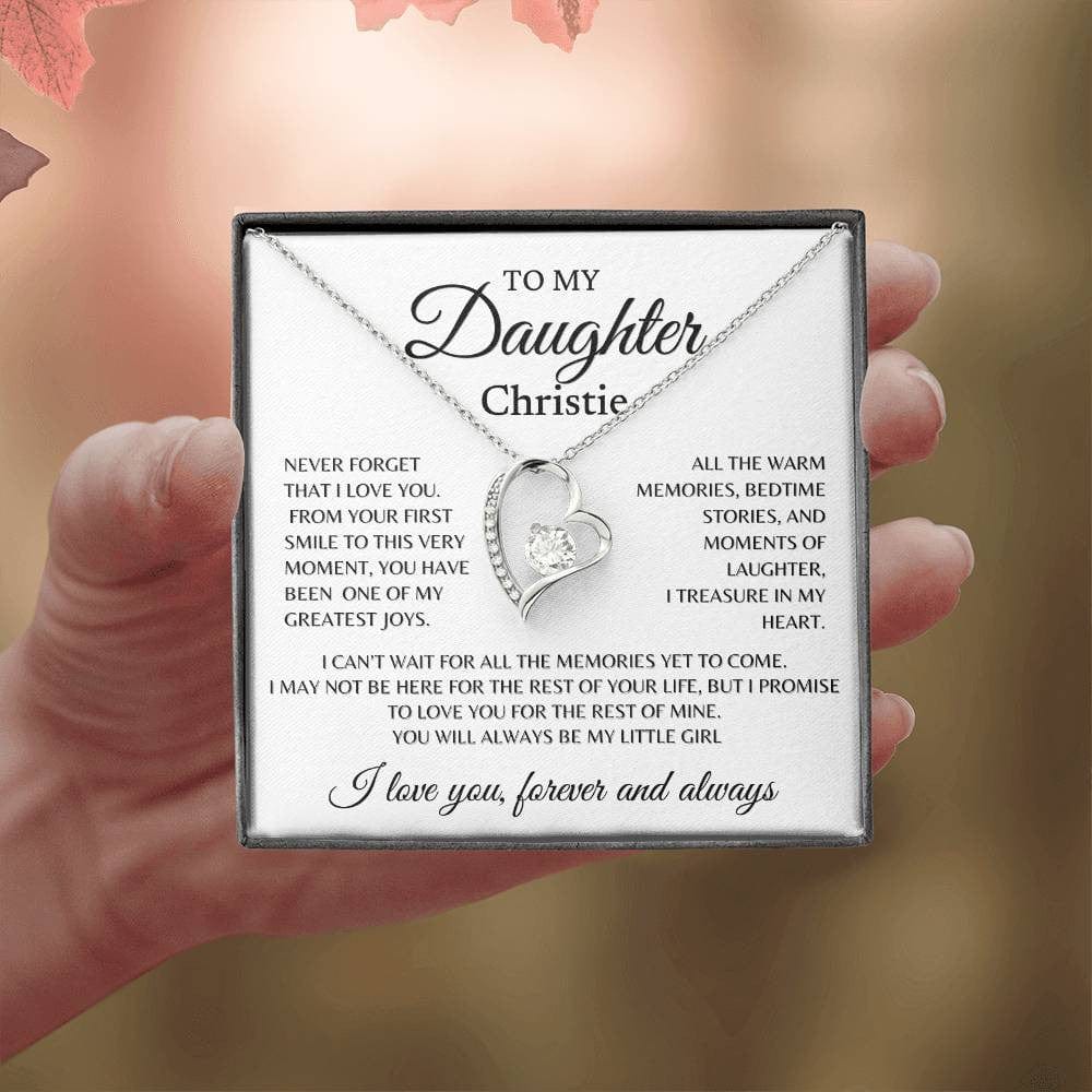 To my Daughter, First smile, Personalized Forever Love Necklace BW5