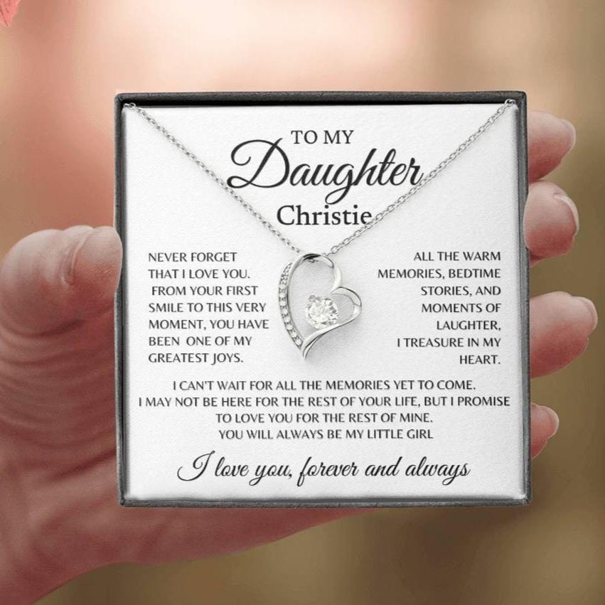 To my Daughter, First smile, Personalized Forever Love Necklace BW5