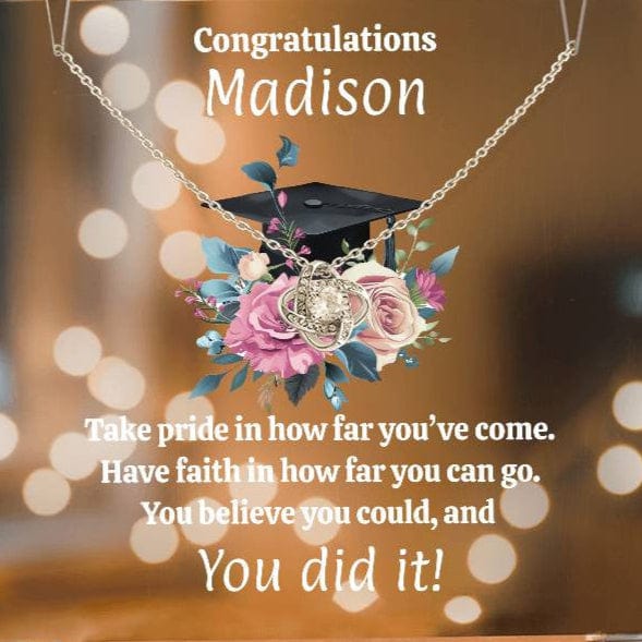 Keepsake Acrylic night light with Necklace Bundle (Love Knot), Graduation Gift