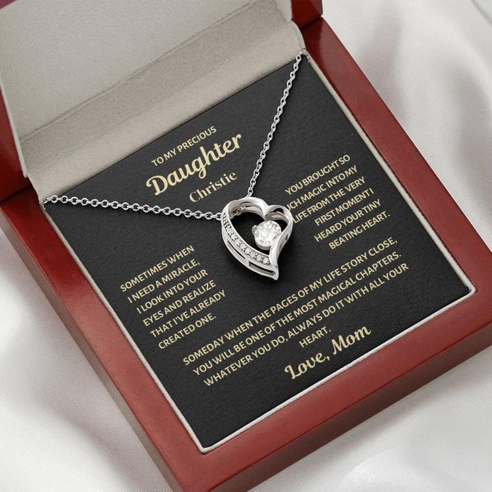 Personalized Forever Love Necklace for Daughter (Rhodium ONLY)