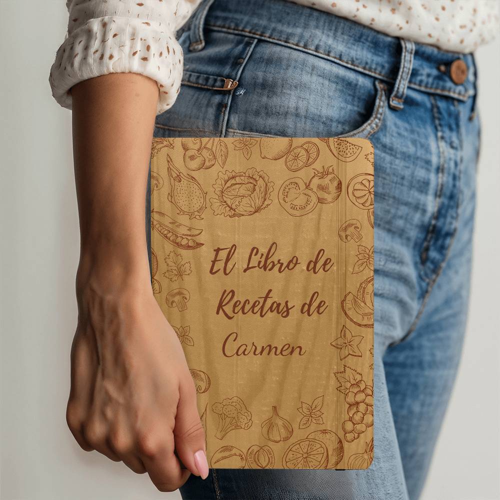Libro de Recetas Personalizado – Cuaderno de Cocina Rústico para Mamá, Abuela o Parejas de Recien Casados – Regalo de Cocina para Familia o Bodas