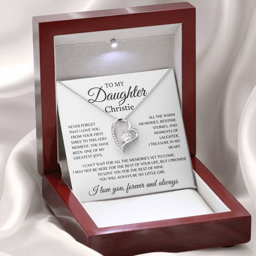 To my Daughter, First smile, Personalized Forever Love Necklace BW5