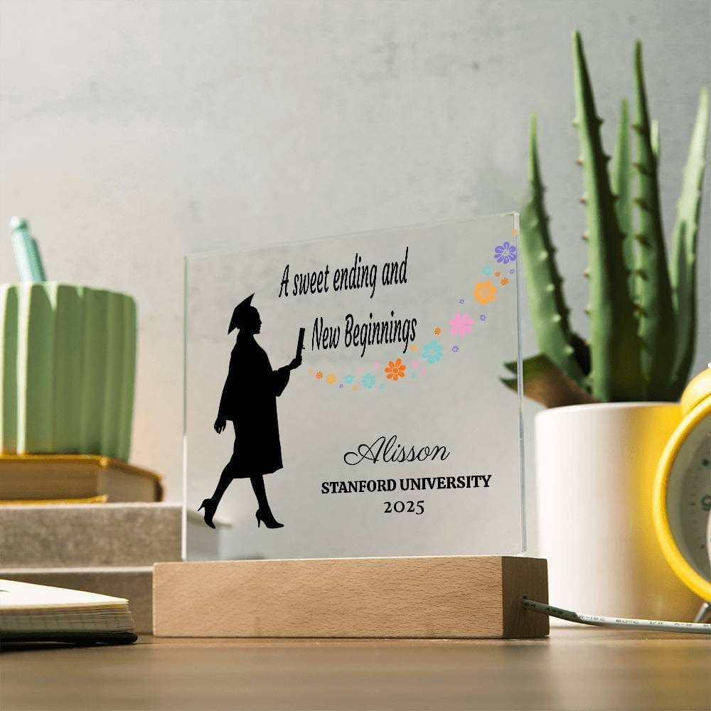 A sweet Ending, Graduation Plaque, Gift for Her