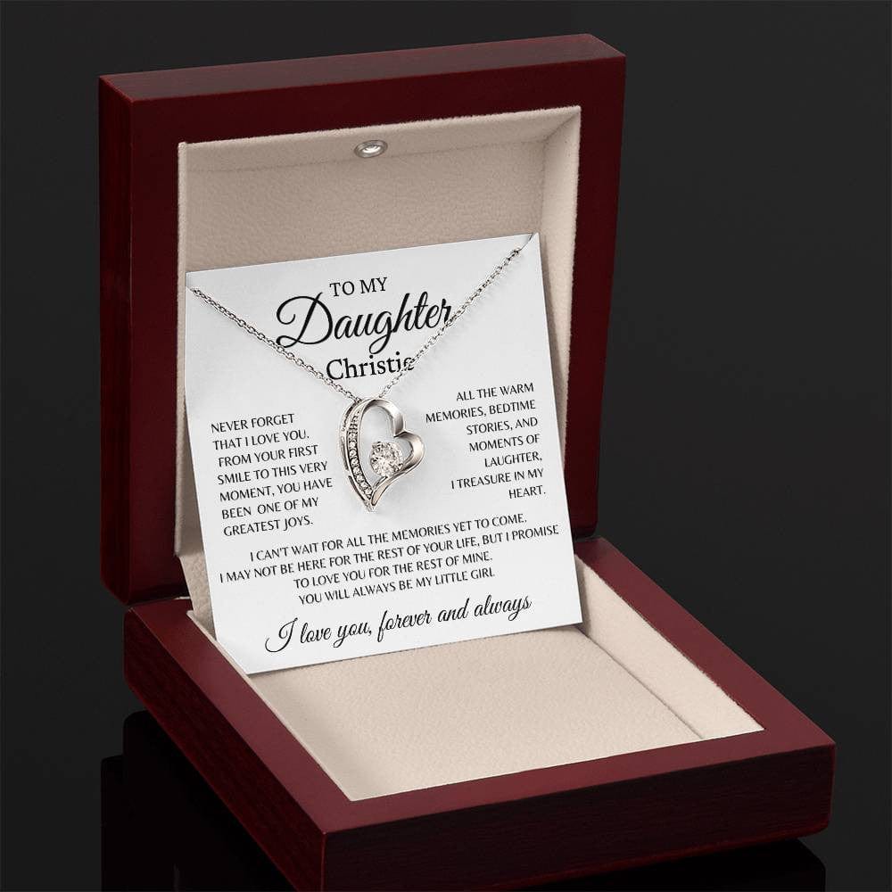 To my Daughter, First smile, Personalized Forever Love Necklace BW5