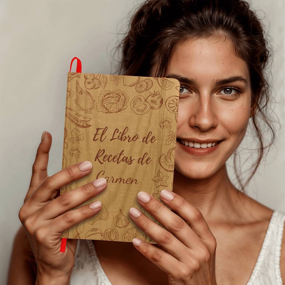 Libro de Recetas Personalizado – Cuaderno de Cocina Rústico para Mamá, Abuela o Parejas de Recien Casados – Regalo de Cocina para Familia o Bodas