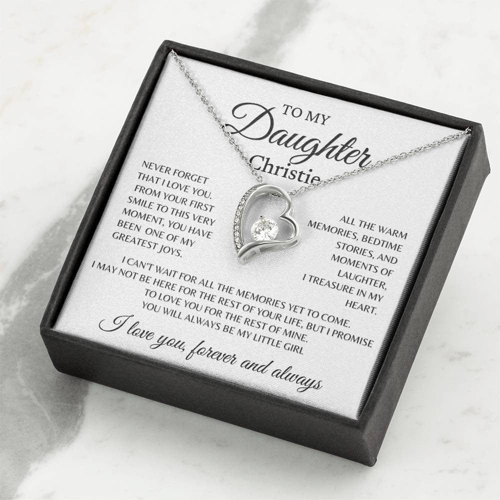 To my Daughter, First smile, Personalized Forever Love Necklace BW5