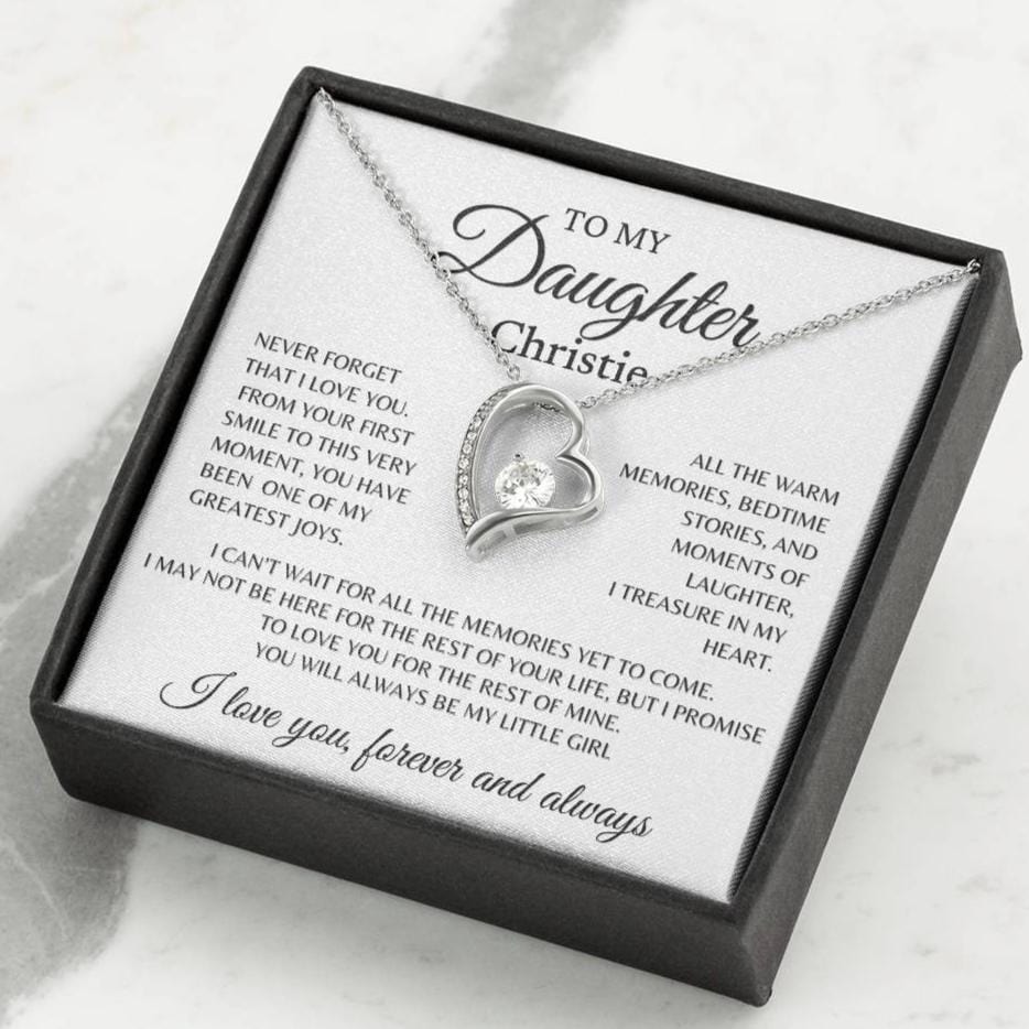 To my Daughter, First smile, Personalized Forever Love Necklace BW5