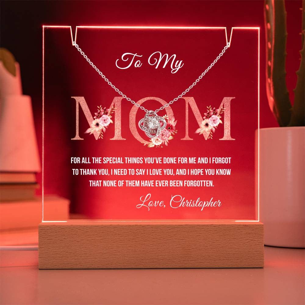 To My Mom, Keepsake Acrylic Bundle (Love Knot), Mother's Day Gift