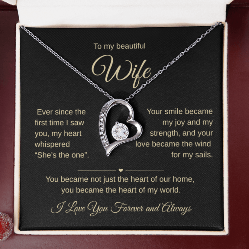 To my Wife, The Heart of my Home, Forever Love Necklace
