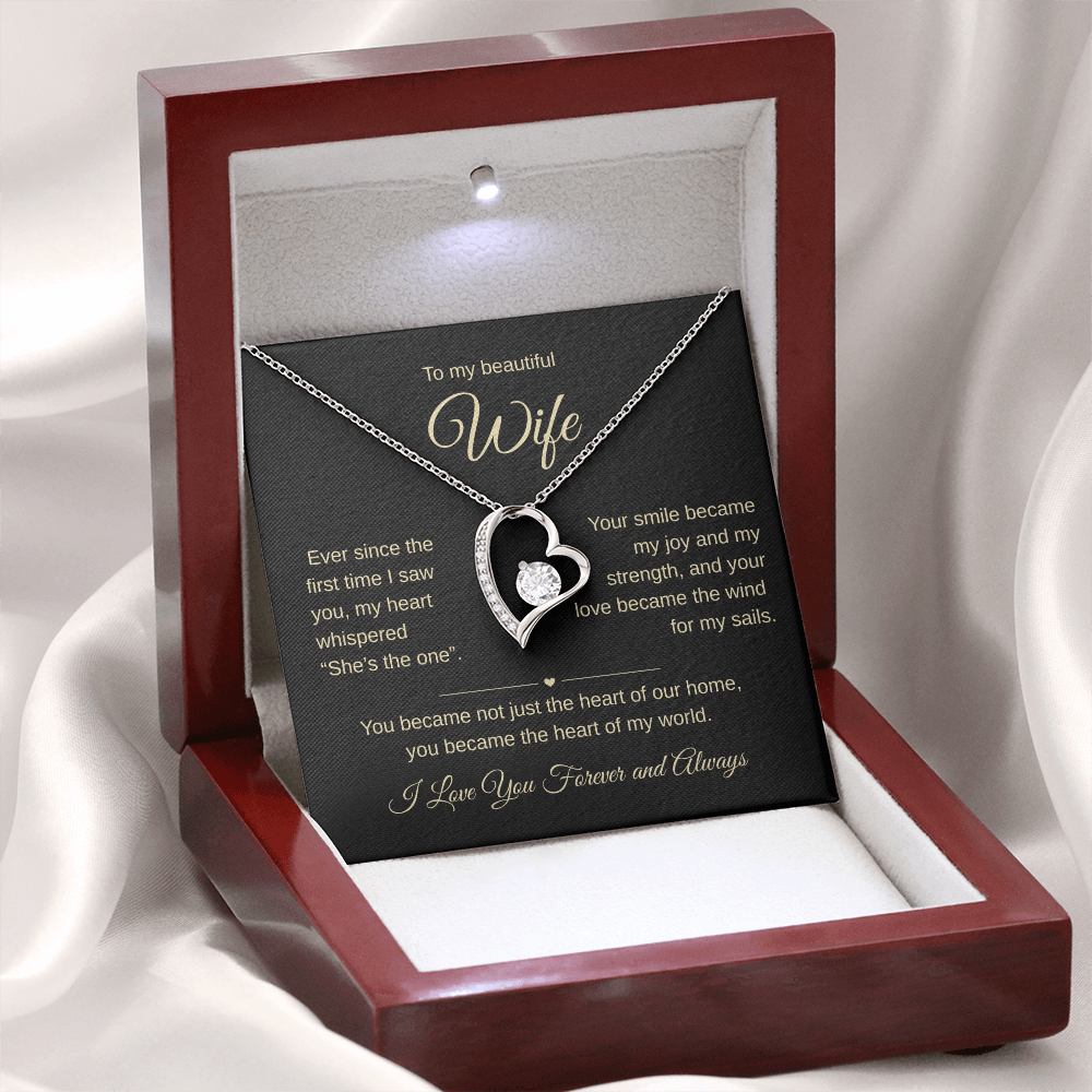 To my Wife, The Heart of my Home, Forever Love Necklace