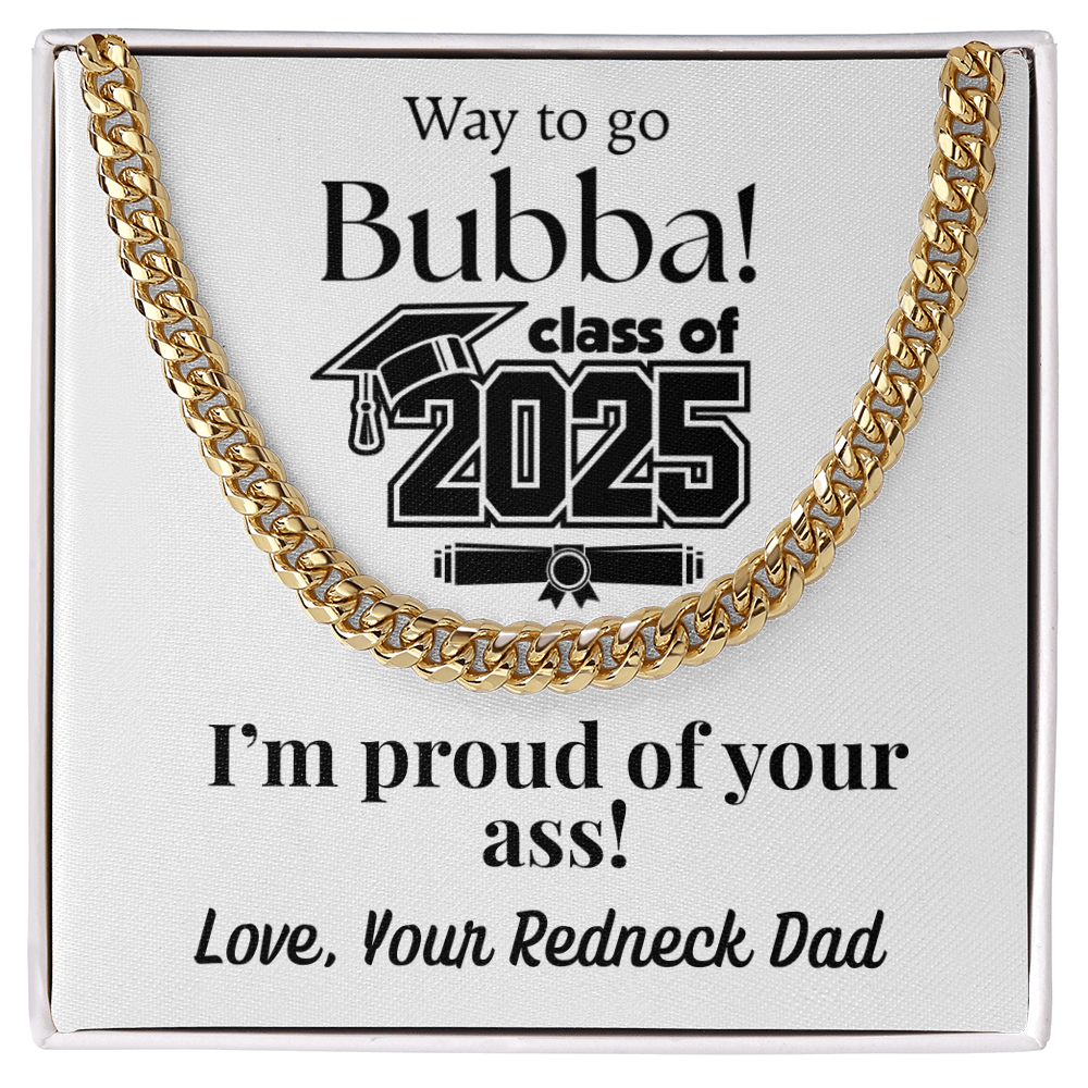 Way to Go! Graduation Cuban Link Chain for Son