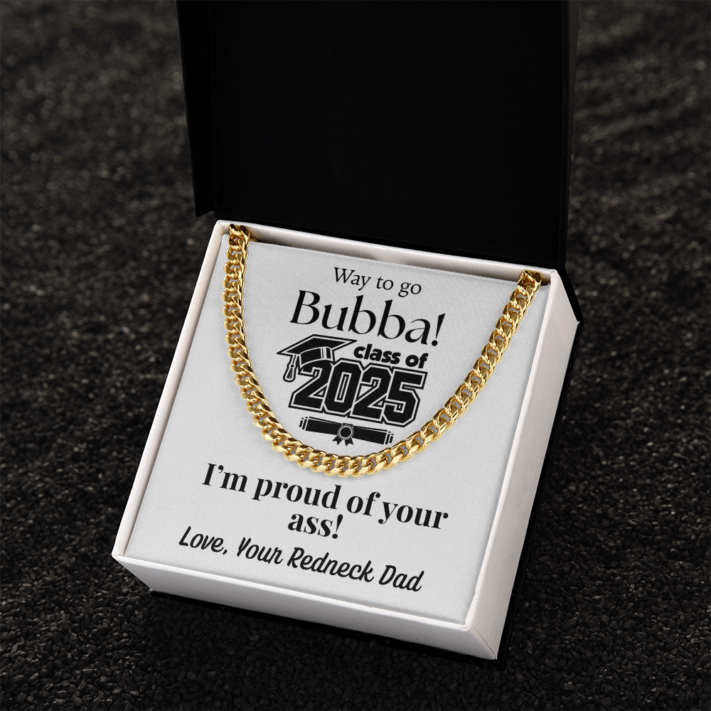Way to Go! Graduation Cuban Link Chain for Son