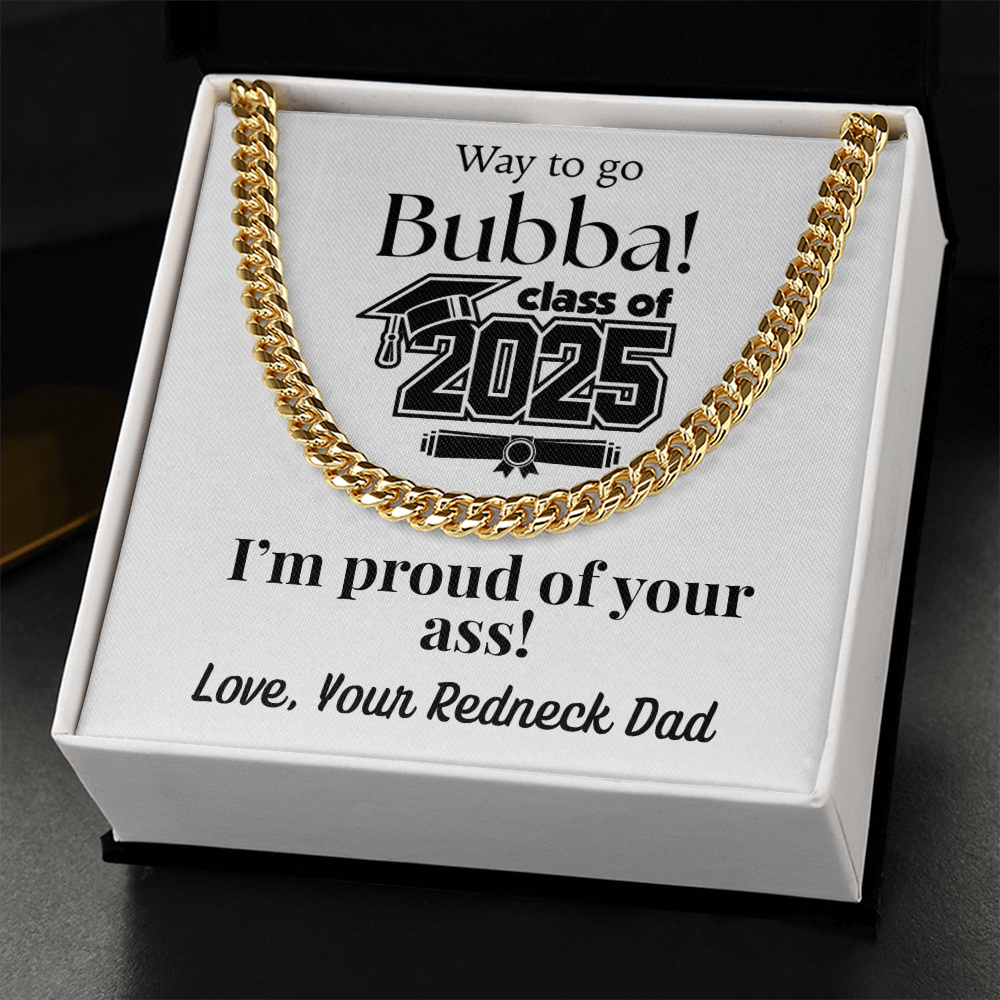 Way to Go! Graduation Cuban Link Chain for Son