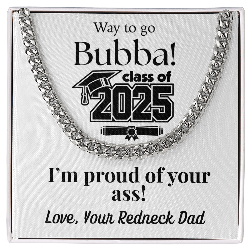 Way to Go! Graduation Cuban Link Chain for Son