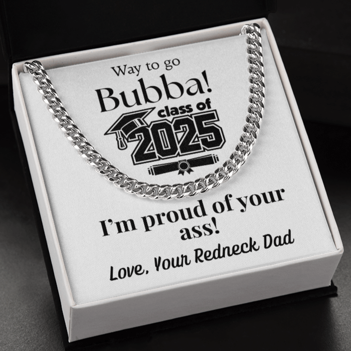 Way to Go! Graduation Cuban Link Chain for Son