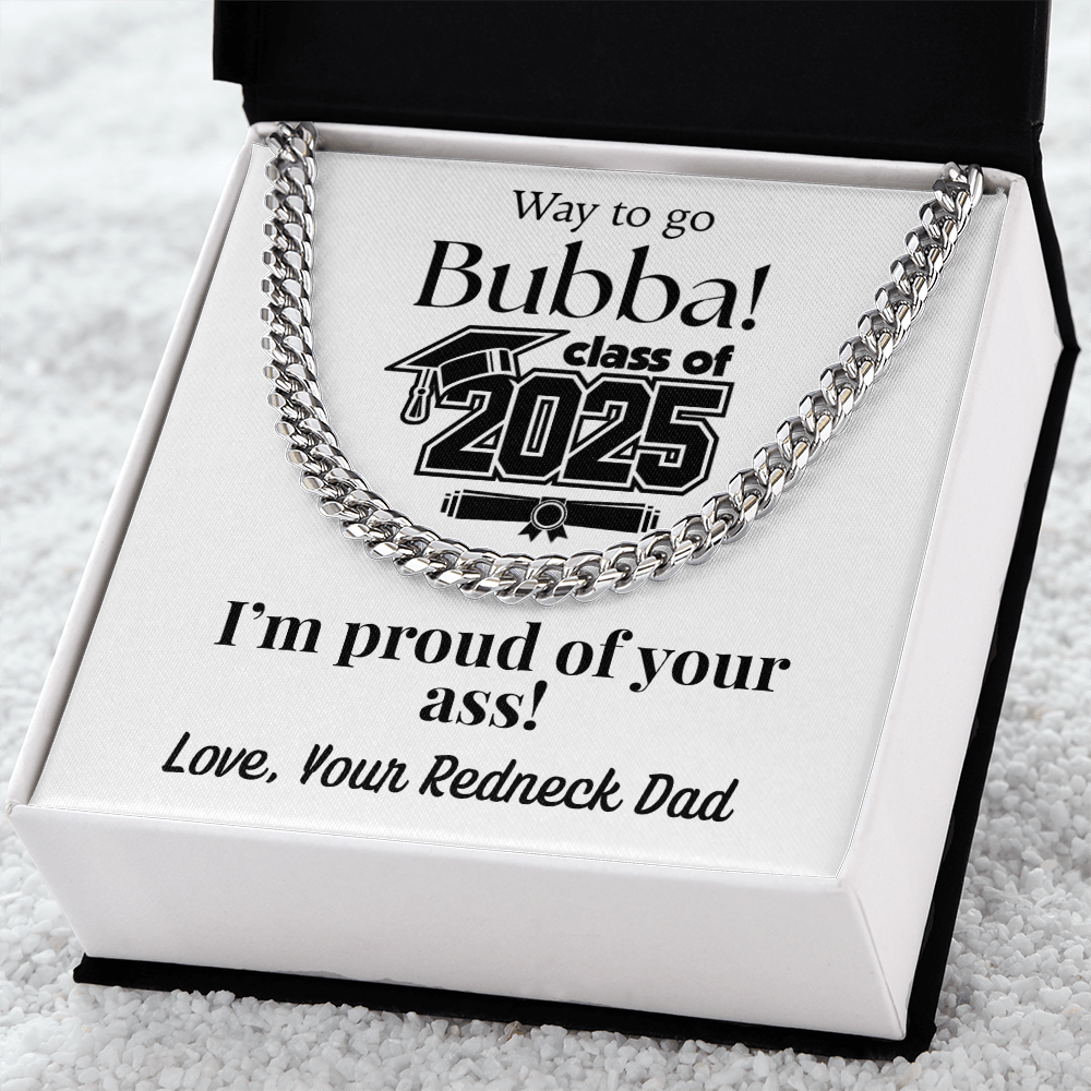 Way to Go! Graduation Cuban Link Chain for Son