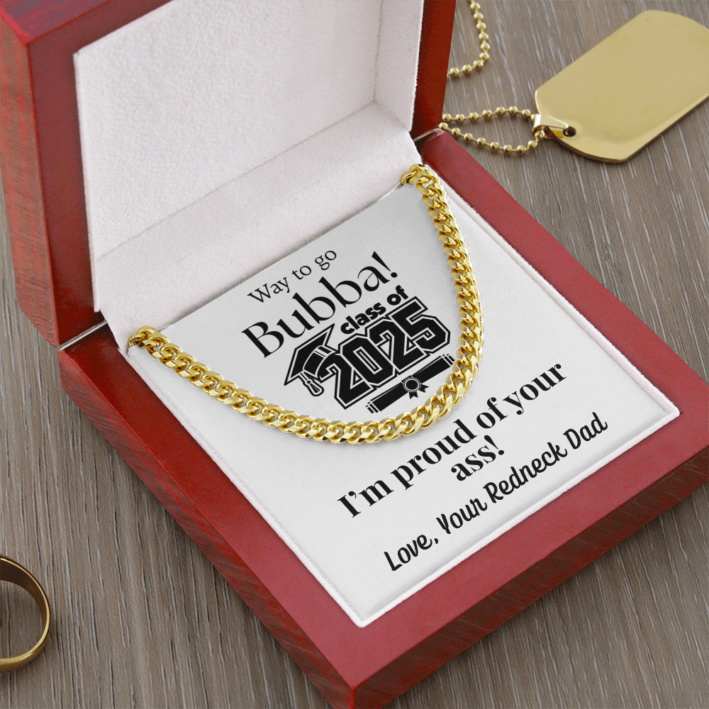 Way to Go! Graduation Cuban Link Chain for Son