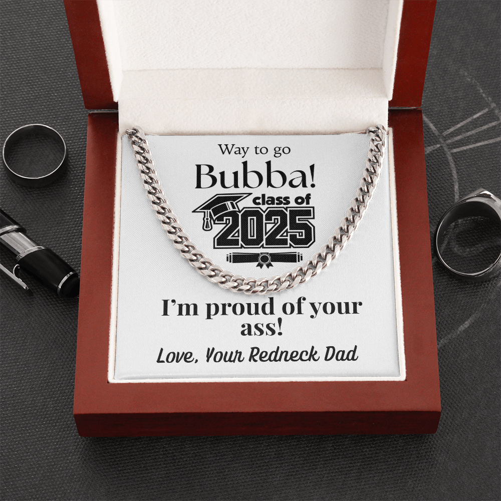 Way to Go! Graduation Cuban Link Chain for Son