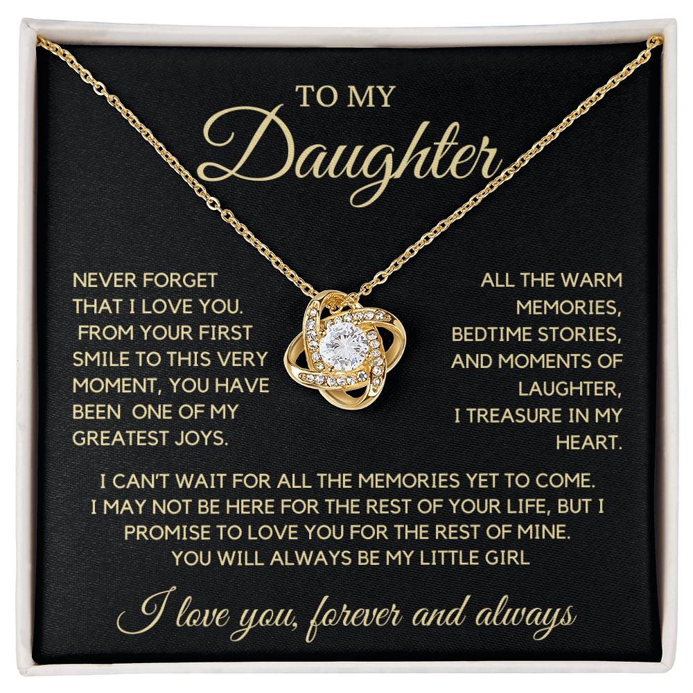 To My Daughter, First Smile, Love Knot Necklace GB1