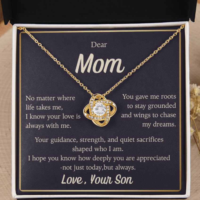 To Mom, Your Love is Always with Me, Love Knot Necklace