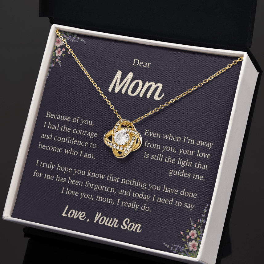 To Mom, The Light that guides me, Love Knot Necklace