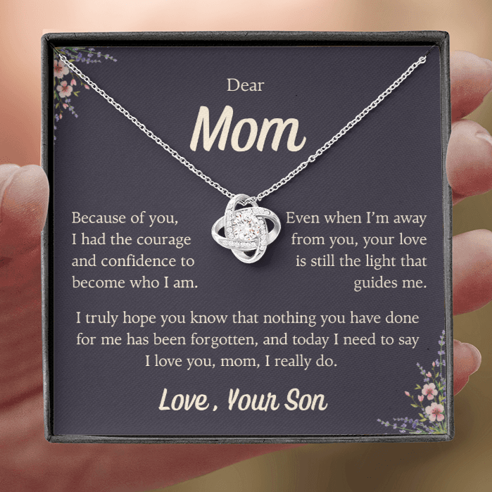 To Mom, The Light that guides me, Love Knot Necklace