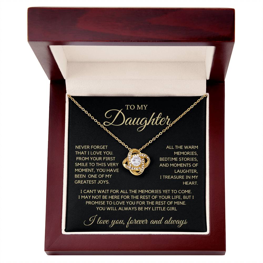 To My Daughter, First Smile, Love Knot Necklace GB1