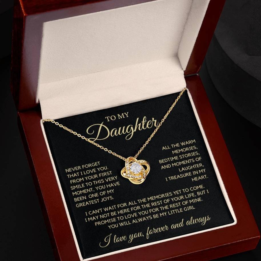 To My Daughter, First Smile, Love Knot Necklace GB1