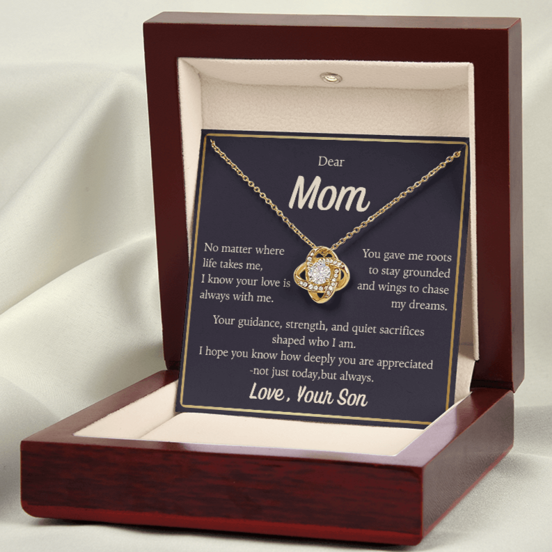 To Mom, Your Love is Always with Me, Love Knot Necklace