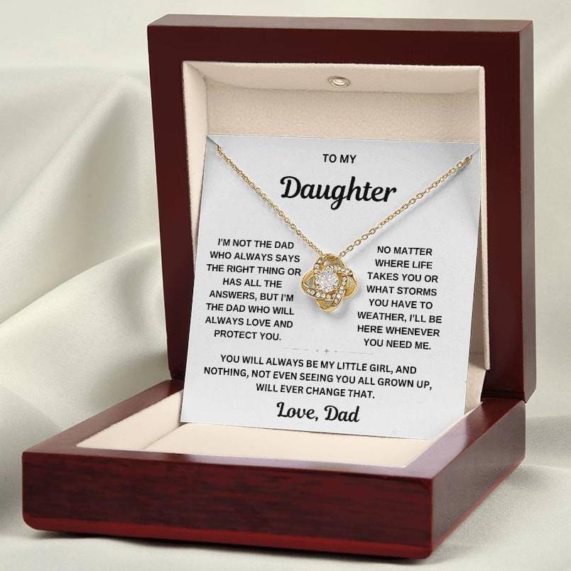 To My Daughter, The Right Dad, Love Knot Necklace
