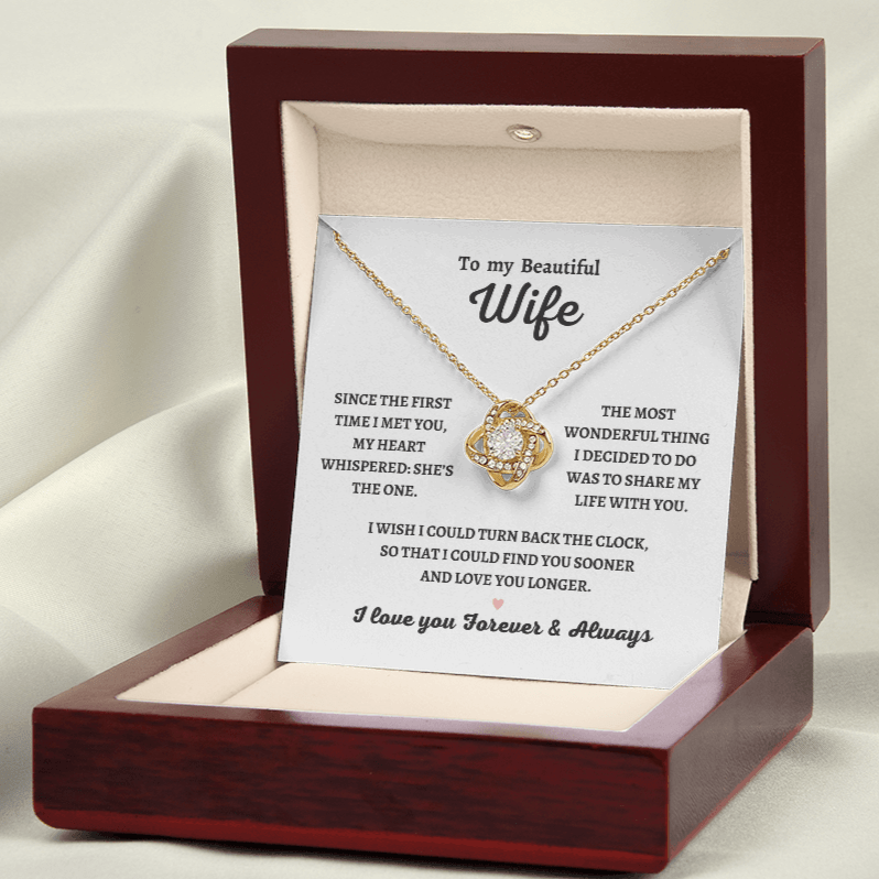 To my Wife, She's the One, Love Knot Necklace
