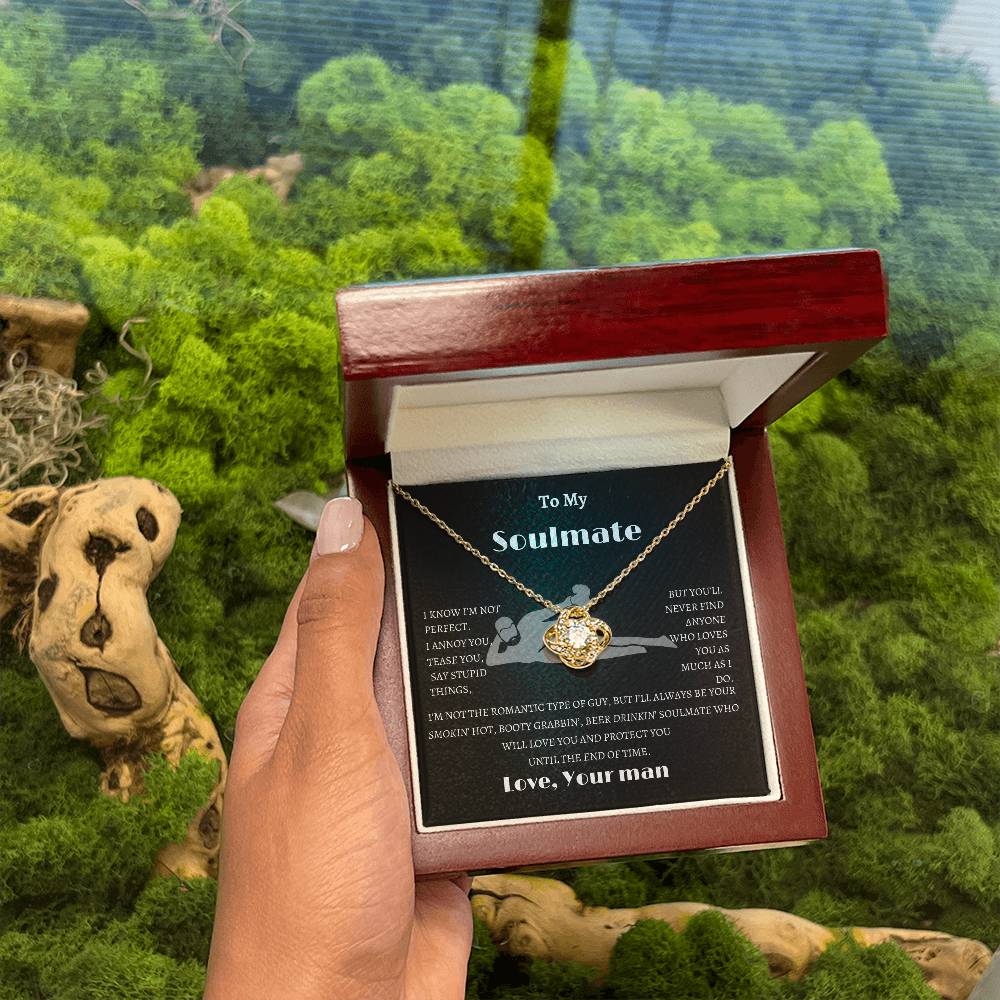 To My Soulmate, Gift for Her, Love Knot Necklace