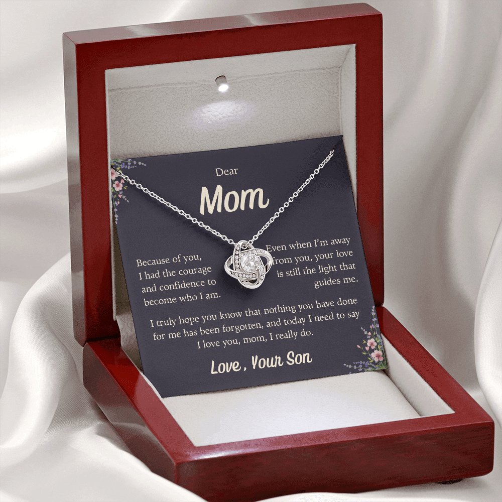 To Mom, The Light that guides me, Love Knot Necklace