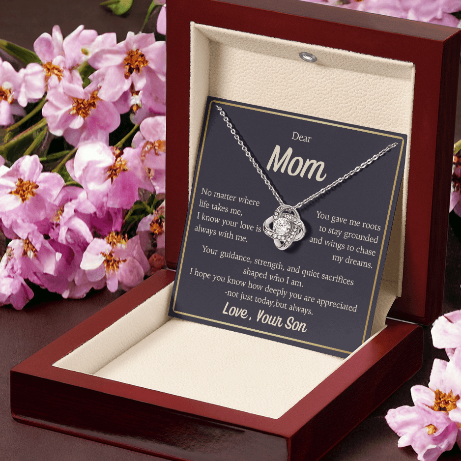 To Mom, Your Love is Always with Me, Love Knot Necklace