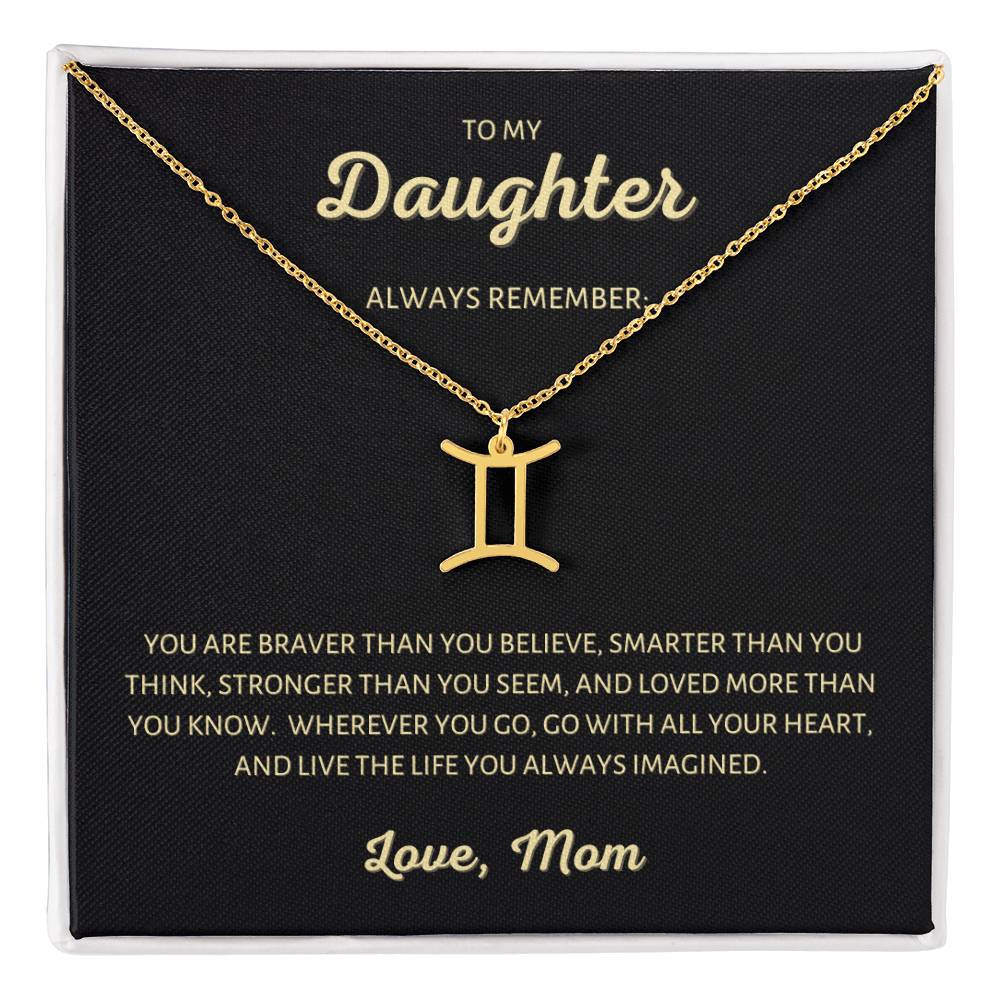 Zodiac Sign Necklace for Daughter