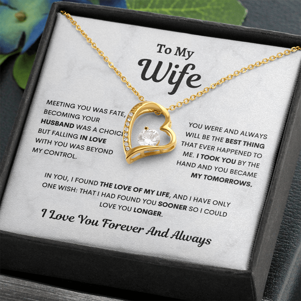To my Wife, My Tomorrow, Forever Love Necklace