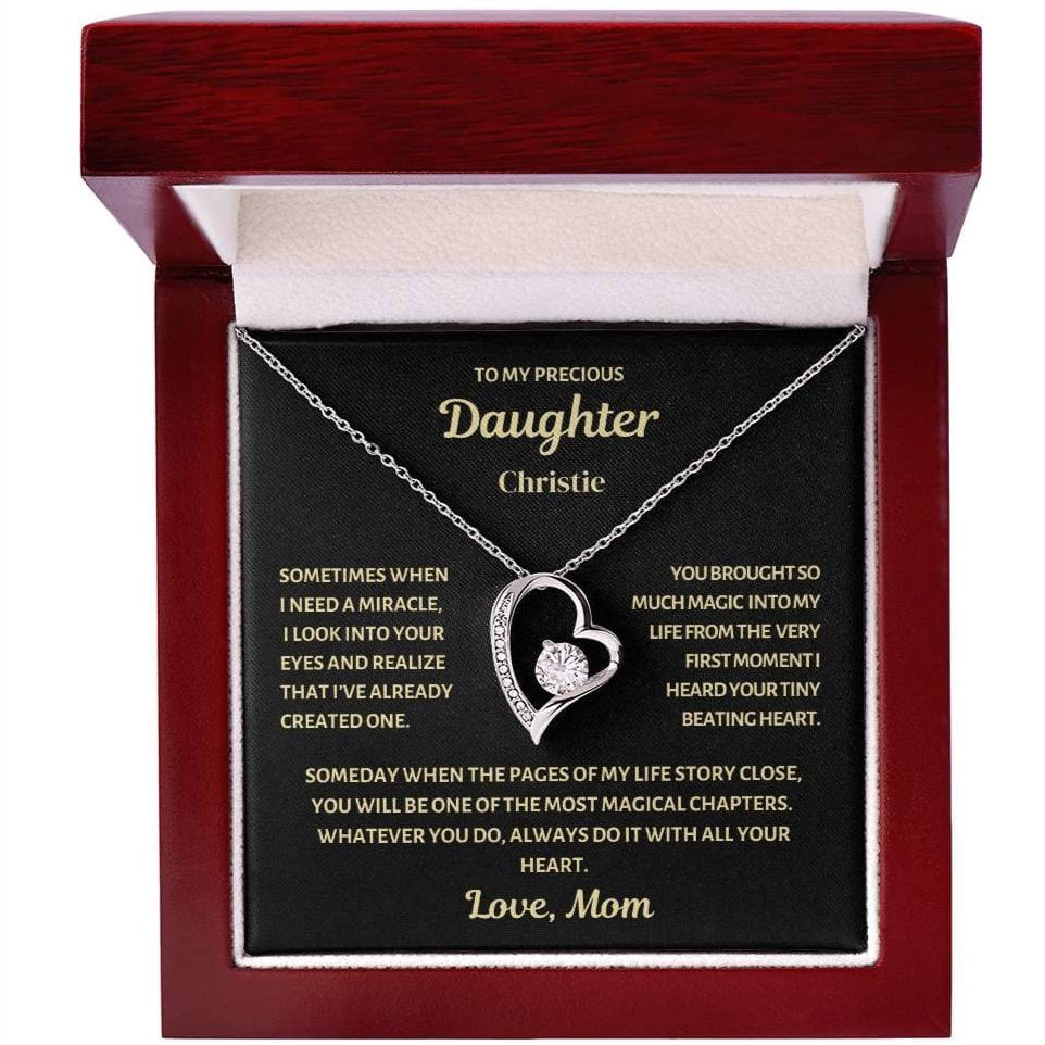 Personalized Forever Love Necklace for Daughter (Rhodium ONLY)