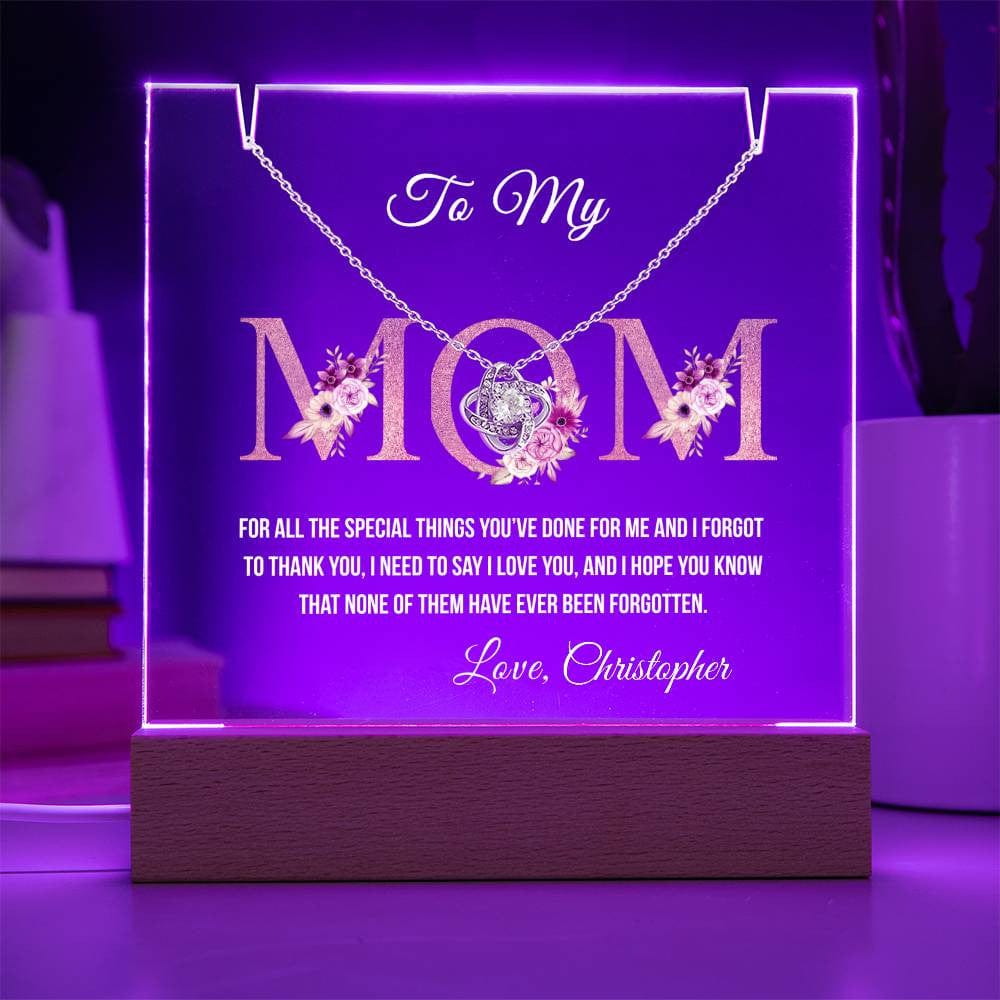 To My Mom, Keepsake Acrylic Bundle (Love Knot), Mother's Day Gift