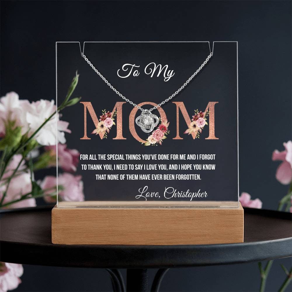 To My Mom, Keepsake Acrylic Bundle (Love Knot), Mother's Day Gift