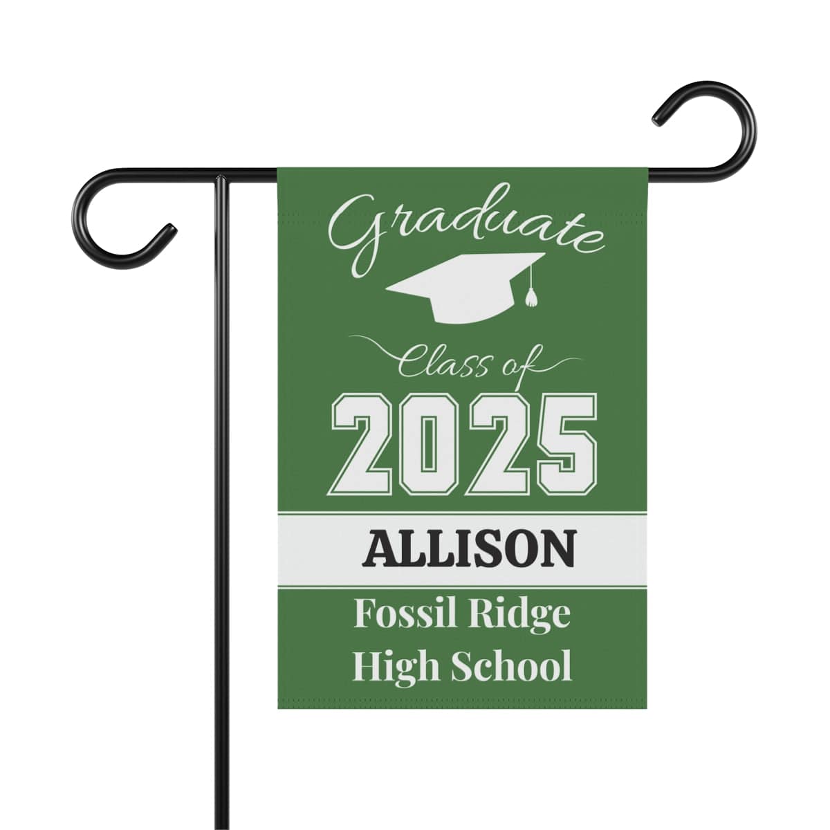 Green Graduation Garden Banner, Personalized