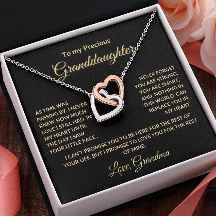 To my Precious Granddaughter Interlocking Hearts Personalized Necklace