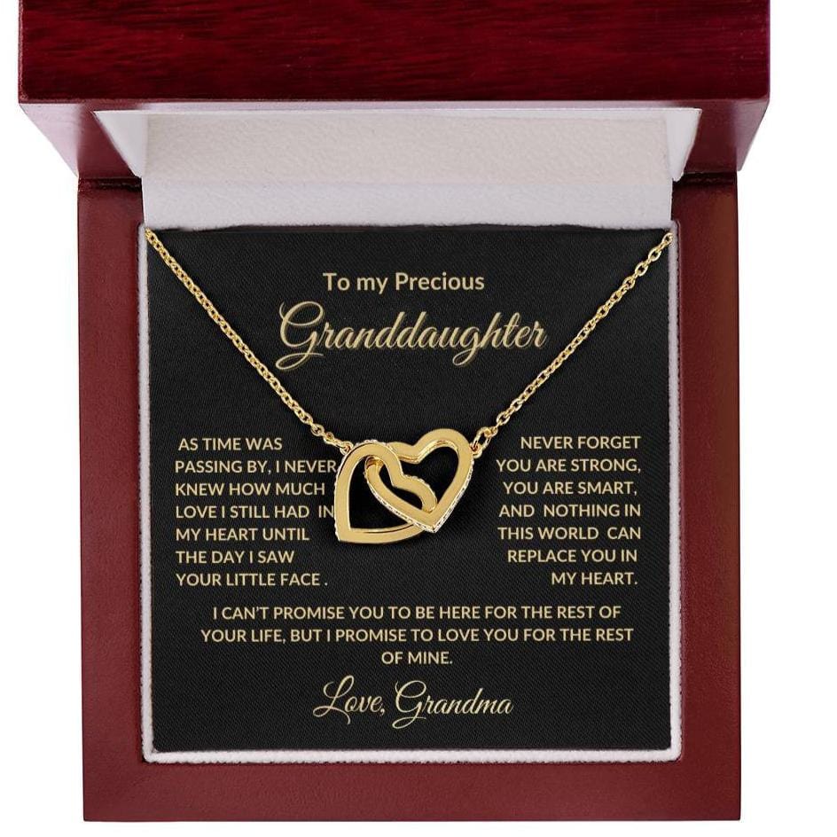 To my Precious Granddaughter Interlocking Hearts Personalized Necklace