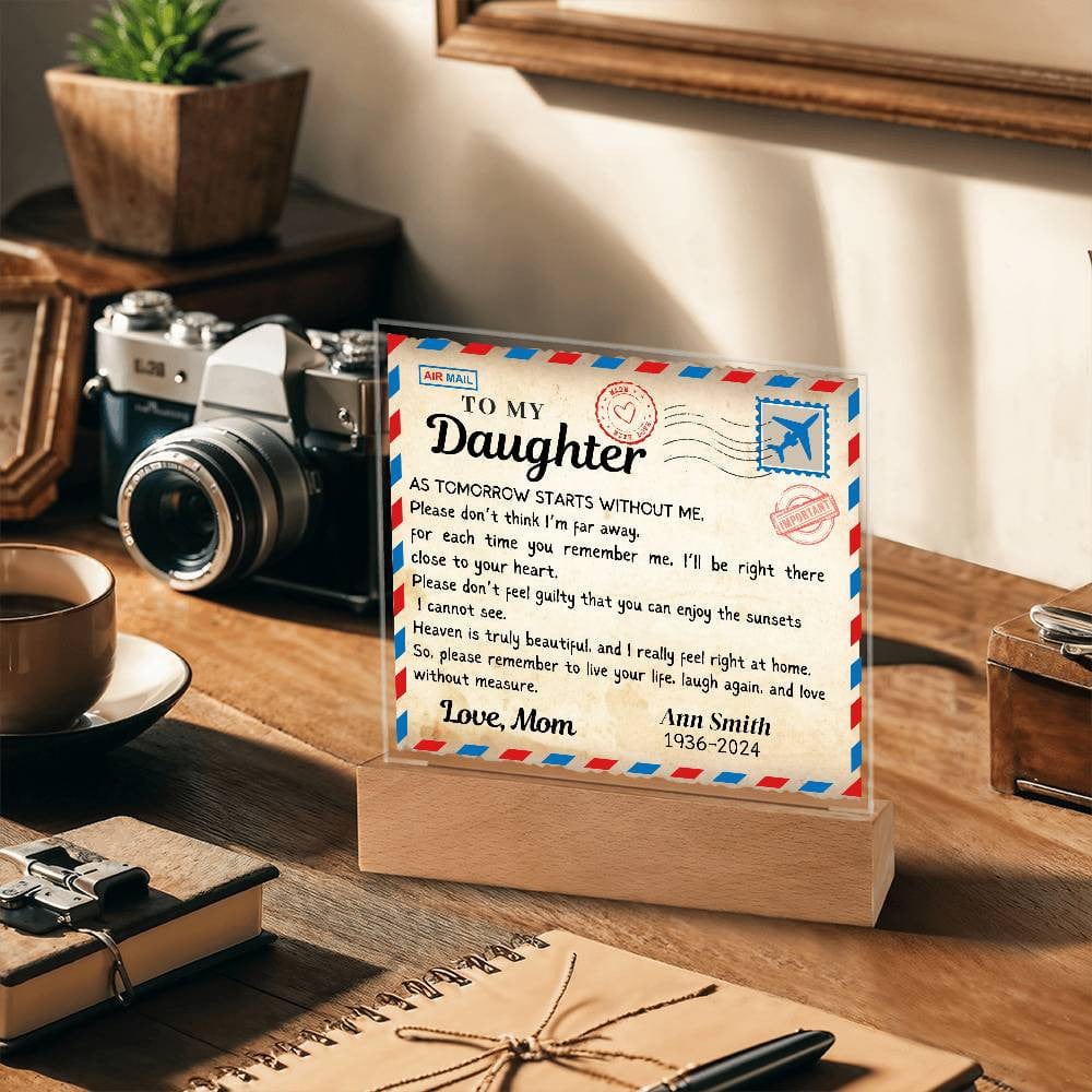 Postcard from Heaven, Memorial Acrylic Square Plaque/Night light