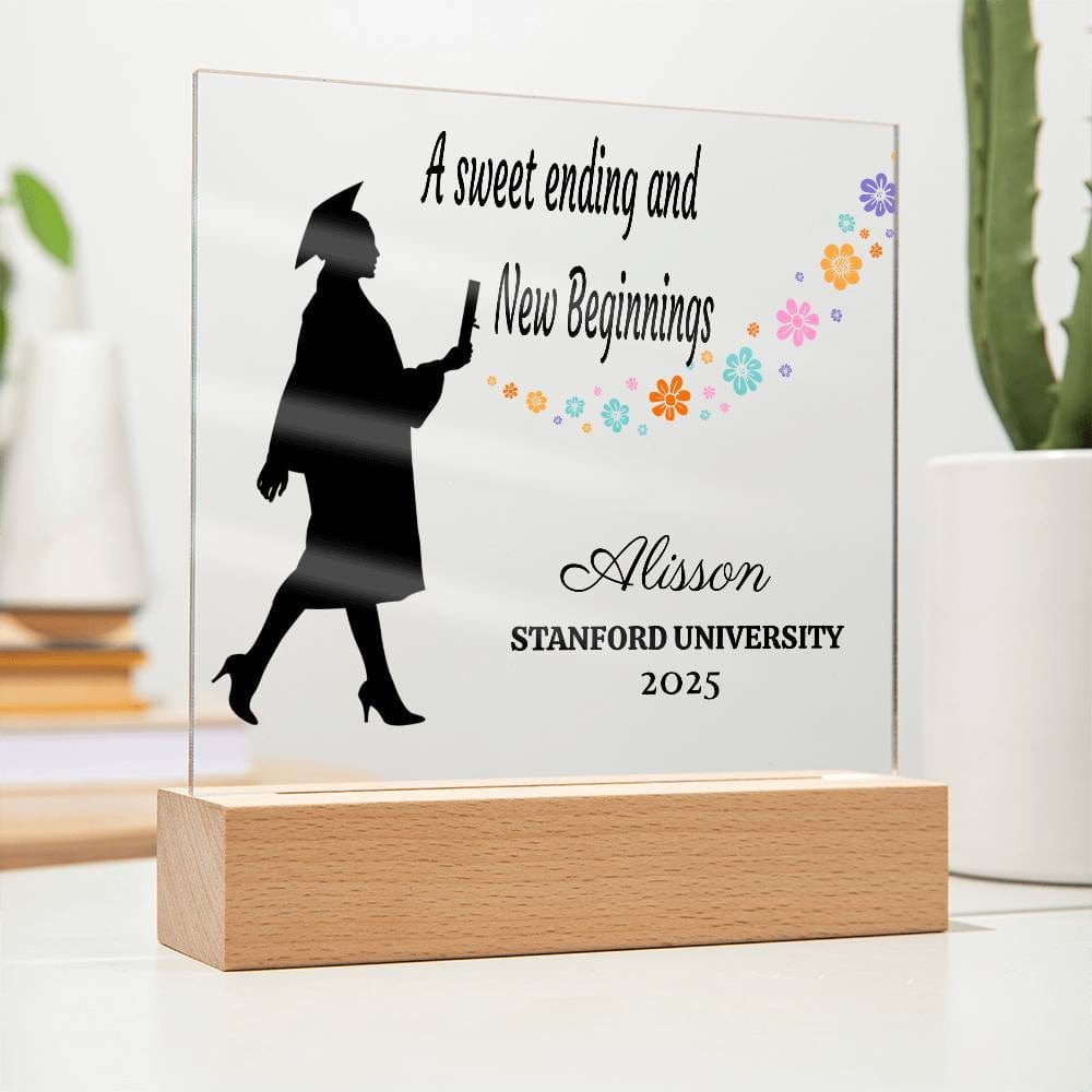 A sweet Ending, Graduation Plaque, Gift for Her