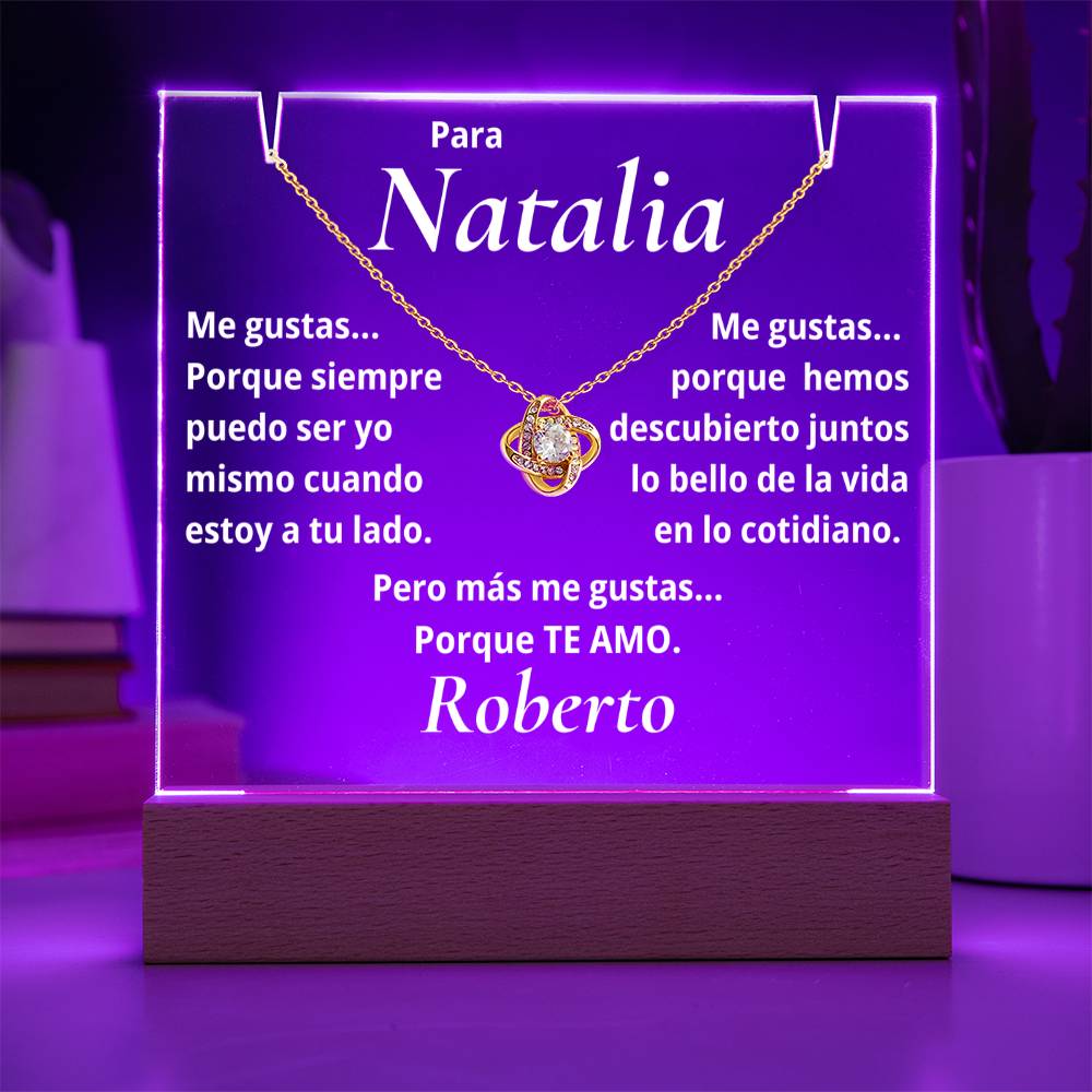 Regalo Personalizado para Esposa de su Esposo, Collar con Nombre y Mensaje de Amor, Regalo de Aniversario para Esposa