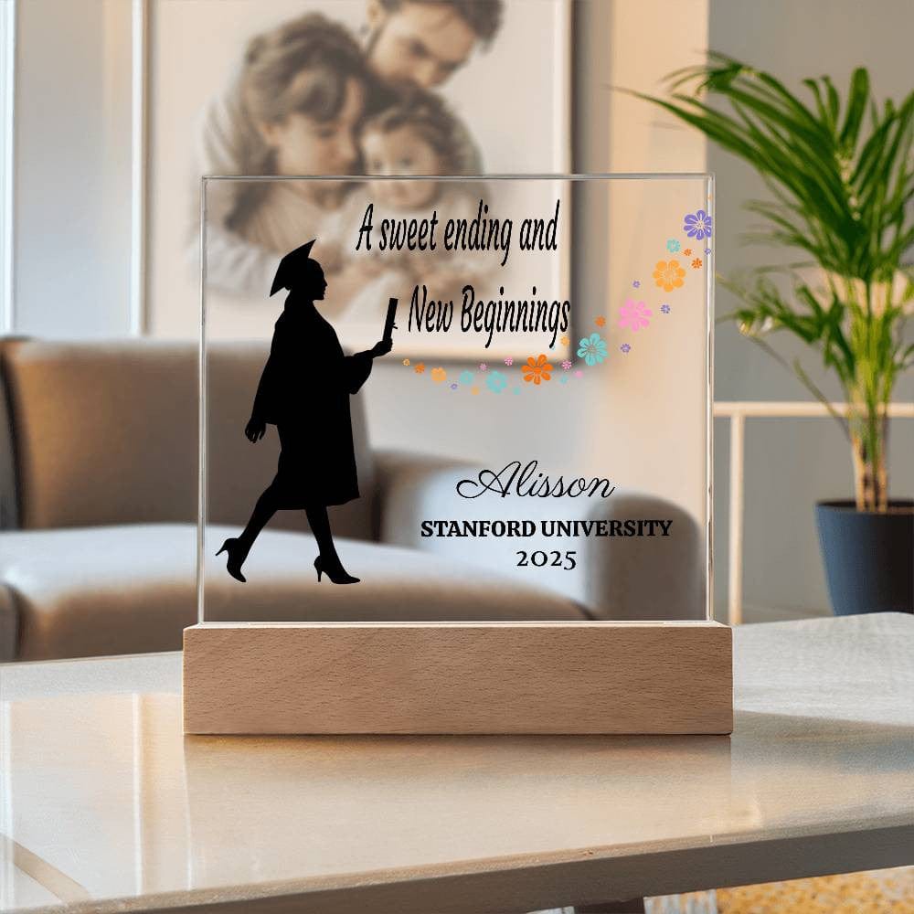 A sweet Ending, Graduation Plaque, Gift for Her