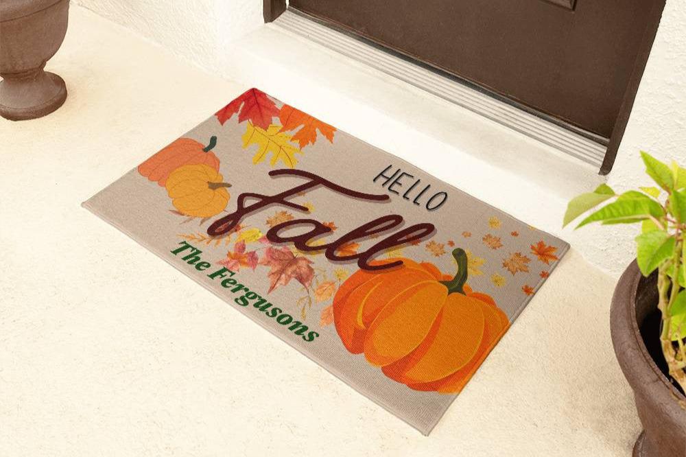 Personalized Welcome Mat , Seasonal Fall Decor