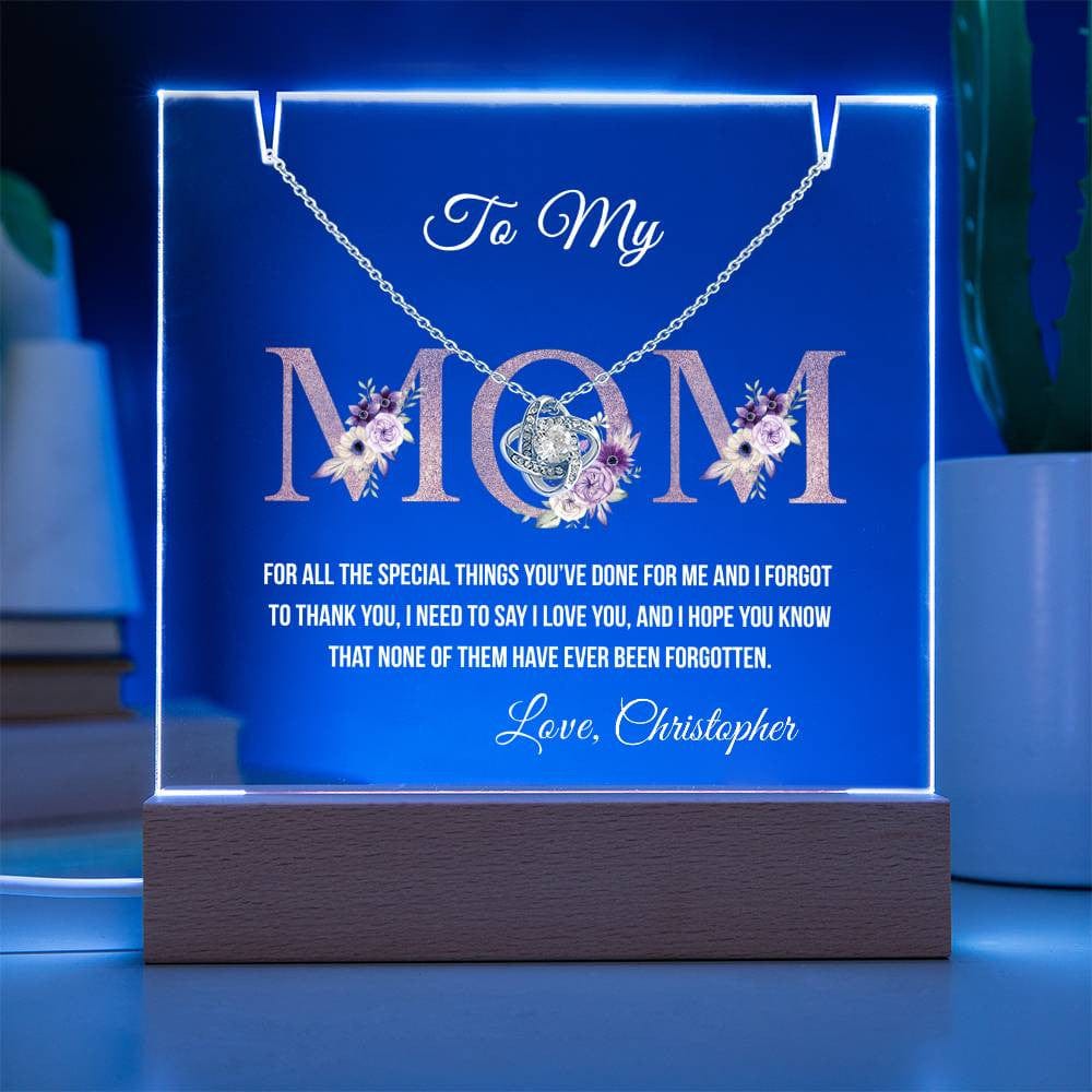 To My Mom, Keepsake Acrylic Bundle (Love Knot), Mother's Day Gift