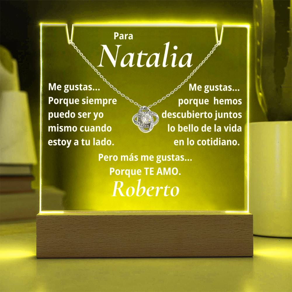 Regalo Personalizado para Esposa de su Esposo, Collar con Nombre y Mensaje de Amor, Regalo de Aniversario para Esposa
